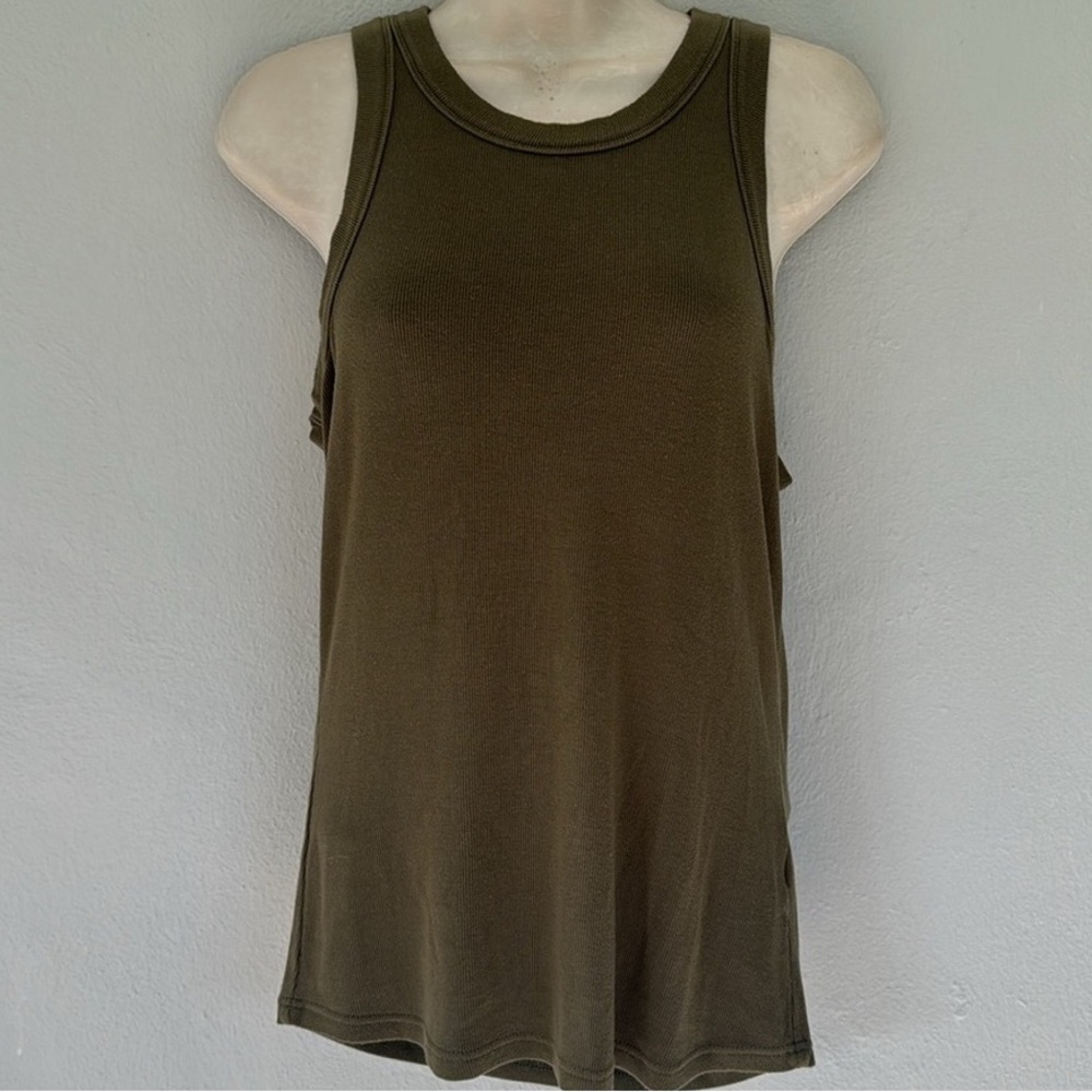 Sleeveless Olive Green Women's Tank Top